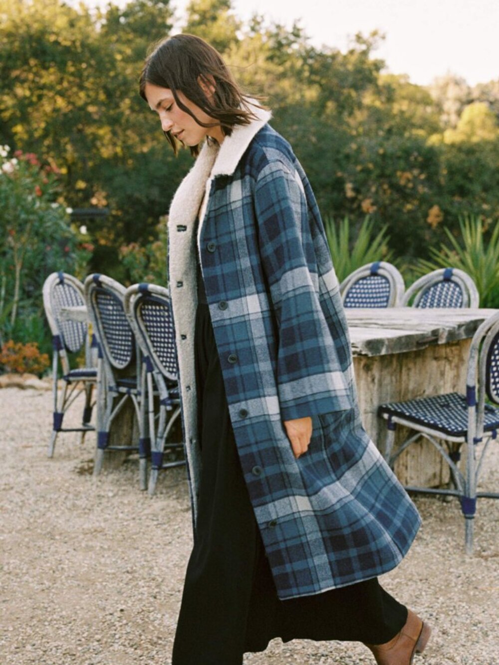 Christy Dawn Eleanor Coat in Rain Plaid Size L